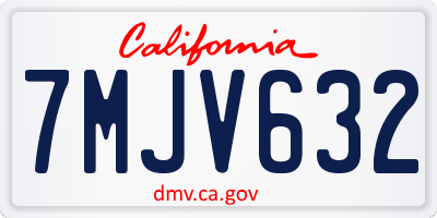 CA license plate 7MJV632