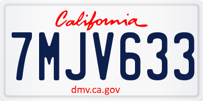 CA license plate 7MJV633