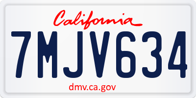 CA license plate 7MJV634