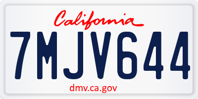 CA license plate 7MJV644