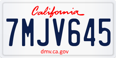 CA license plate 7MJV645