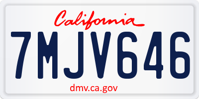 CA license plate 7MJV646