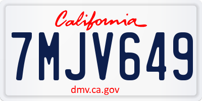 CA license plate 7MJV649