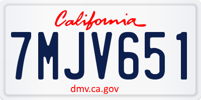 CA license plate 7MJV651