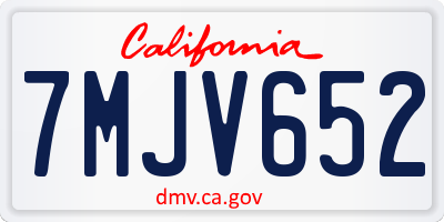 CA license plate 7MJV652