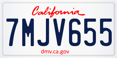 CA license plate 7MJV655