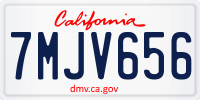 CA license plate 7MJV656