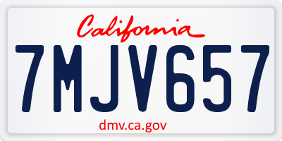 CA license plate 7MJV657