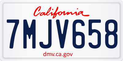 CA license plate 7MJV658