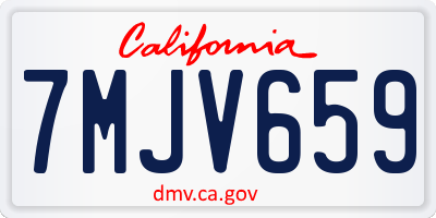 CA license plate 7MJV659
