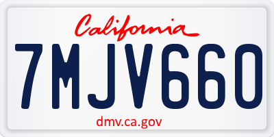 CA license plate 7MJV660