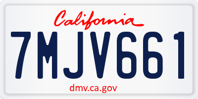 CA license plate 7MJV661