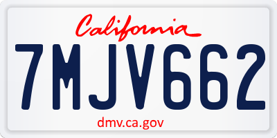 CA license plate 7MJV662
