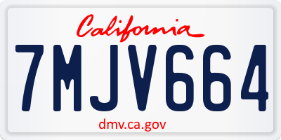 CA license plate 7MJV664