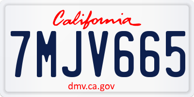 CA license plate 7MJV665