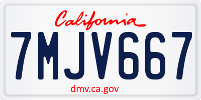 CA license plate 7MJV667