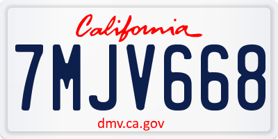 CA license plate 7MJV668