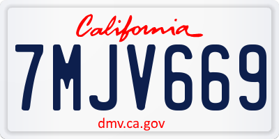 CA license plate 7MJV669