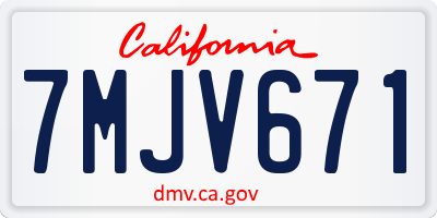 CA license plate 7MJV671