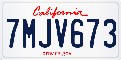 CA license plate 7MJV673