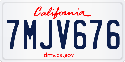 CA license plate 7MJV676