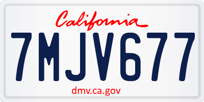 CA license plate 7MJV677