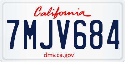 CA license plate 7MJV684