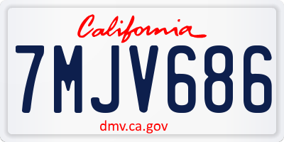 CA license plate 7MJV686