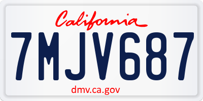 CA license plate 7MJV687