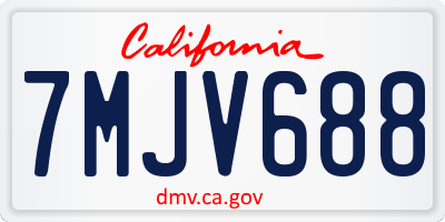 CA license plate 7MJV688