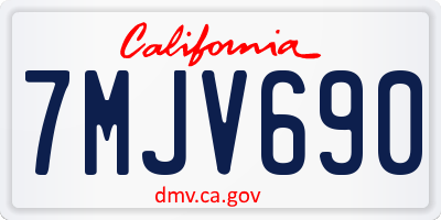 CA license plate 7MJV690