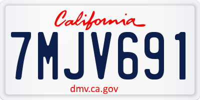 CA license plate 7MJV691