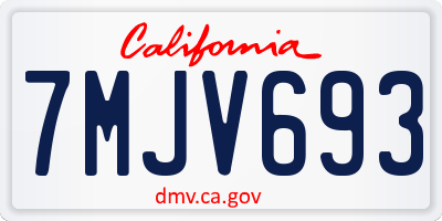 CA license plate 7MJV693