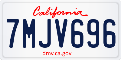 CA license plate 7MJV696