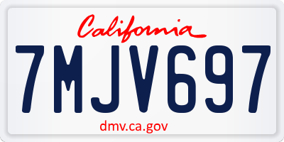 CA license plate 7MJV697