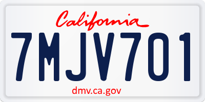 CA license plate 7MJV701