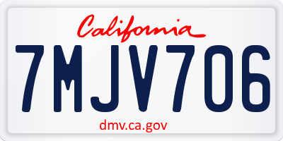 CA license plate 7MJV706