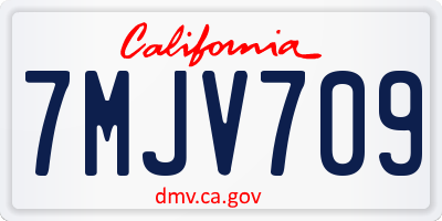 CA license plate 7MJV709
