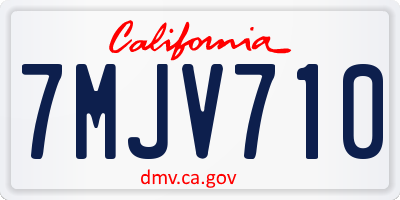 CA license plate 7MJV710