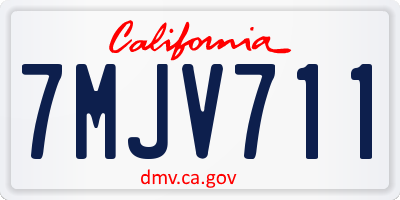 CA license plate 7MJV711
