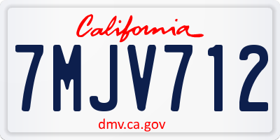 CA license plate 7MJV712