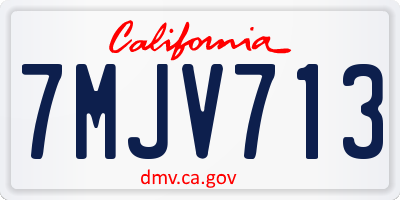 CA license plate 7MJV713