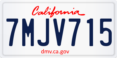 CA license plate 7MJV715