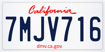 CA license plate 7MJV716