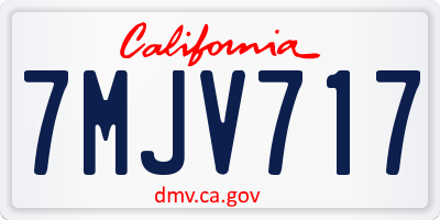 CA license plate 7MJV717