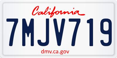 CA license plate 7MJV719