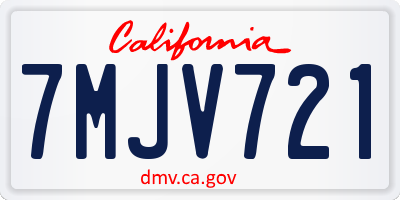 CA license plate 7MJV721