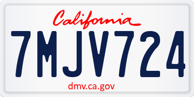 CA license plate 7MJV724