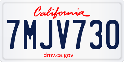 CA license plate 7MJV730