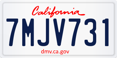 CA license plate 7MJV731